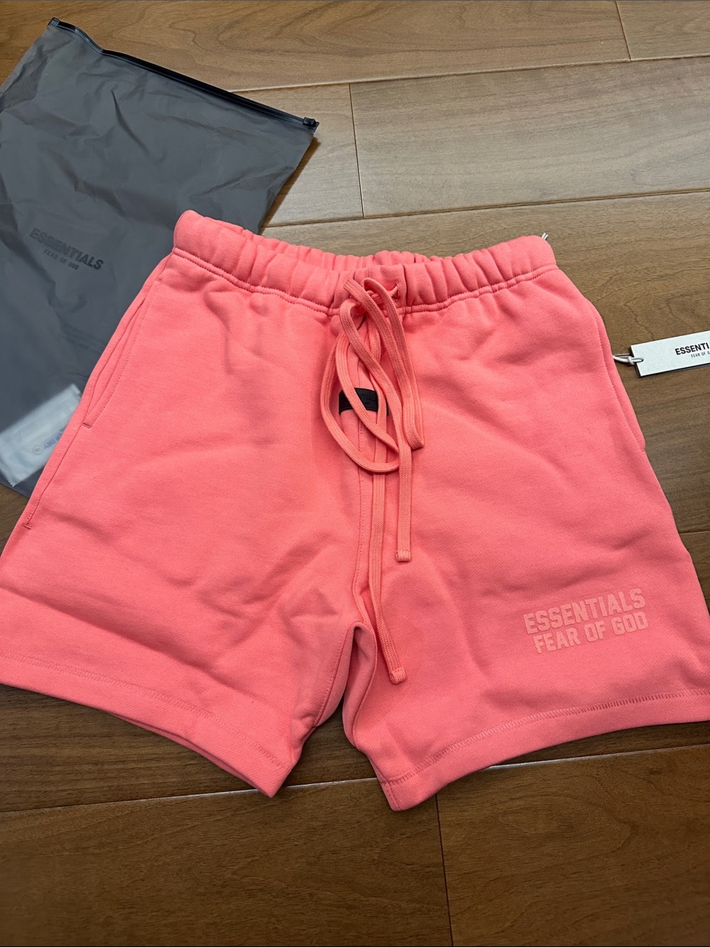 Essentials Coral Pink Sweat Shorts size Small